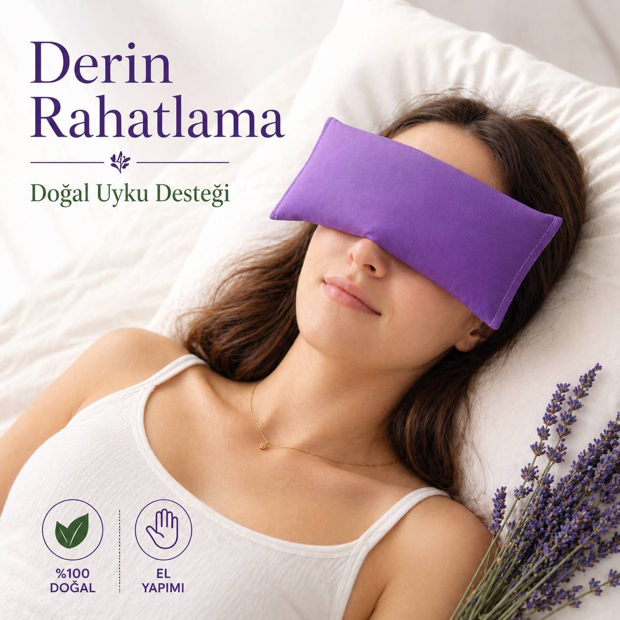 Lavantalı Göz Yastığı - Mor — Lavande Lavanta Çiftliği (fotoğraf 4/8)