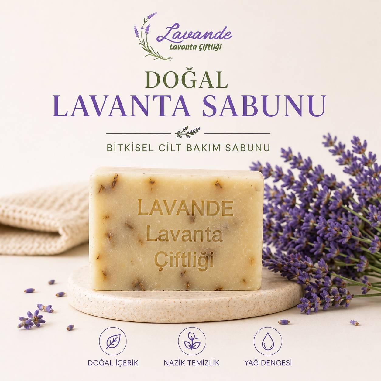 Doğal Lavanta Sabunu - Soğuk Proses — Lavande Lavanta Çiftliği, Seyhan, Adana