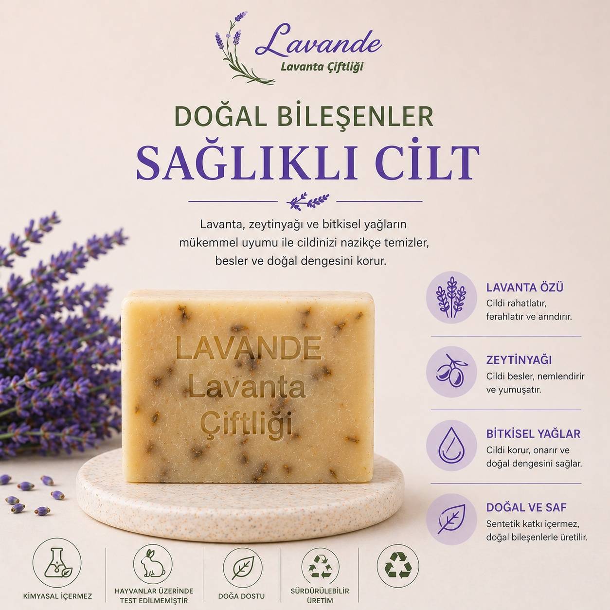 Doğal Lavanta Sabunu - Soğuk Proses — Lavande Lavanta Çiftliği (fotoğraf 6/9)