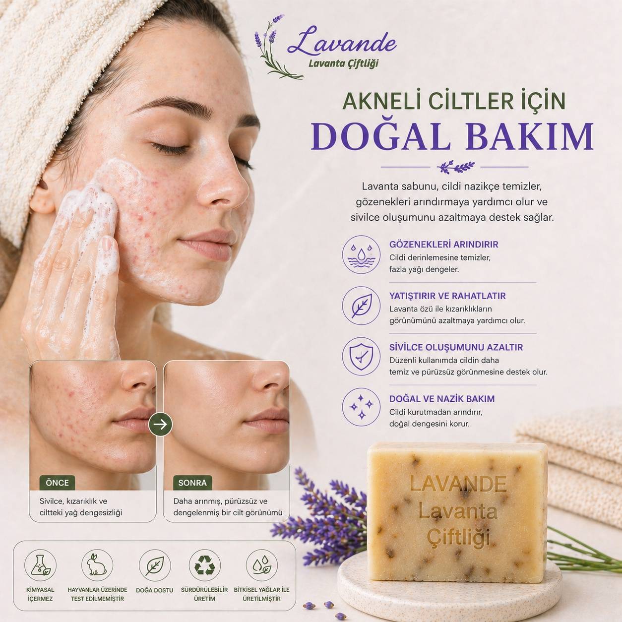 Doğal Lavanta Sabunu - Soğuk Proses — Lavande Lavanta Çiftliği (fotoğraf 7/9)