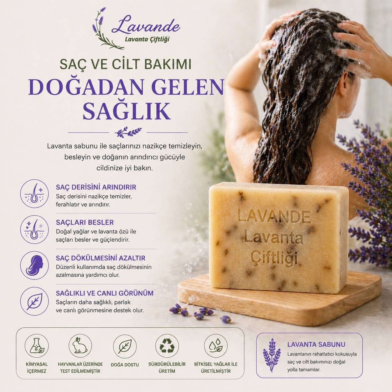 Doğal Lavanta Sabunu - Soğuk Proses — Lavande Lavanta Çiftliği (fotoğraf 8/9)