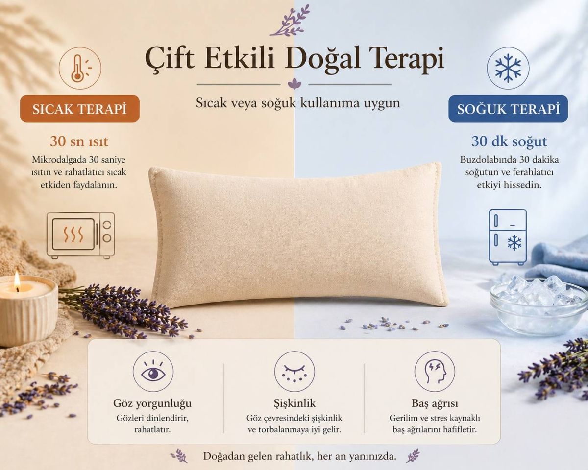 Lavantalı Göz Yastığı - Bej — Lavande Lavanta Çiftliği (fotoğraf 7/8)