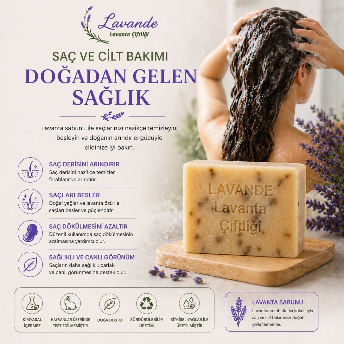 Doğal Lavanta Sabunu - Soğuk Proses — Lavande Lavanta Çiftliği (fotoğraf 8/9)