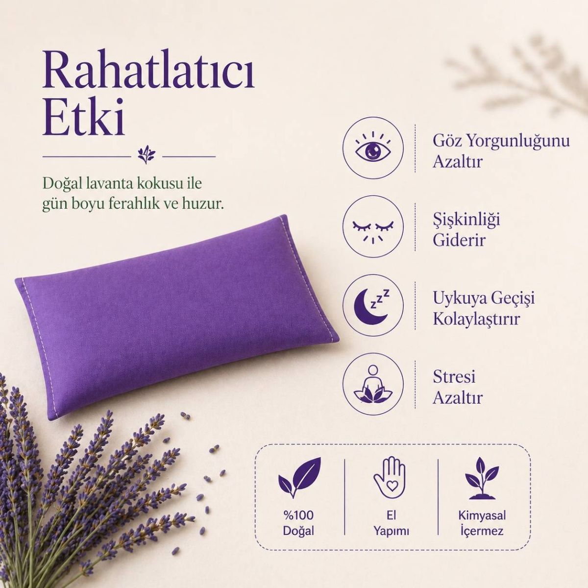Lavantalı Göz Yastığı - Mor — Lavande Lavanta Çiftliği (fotoğraf 5/8)