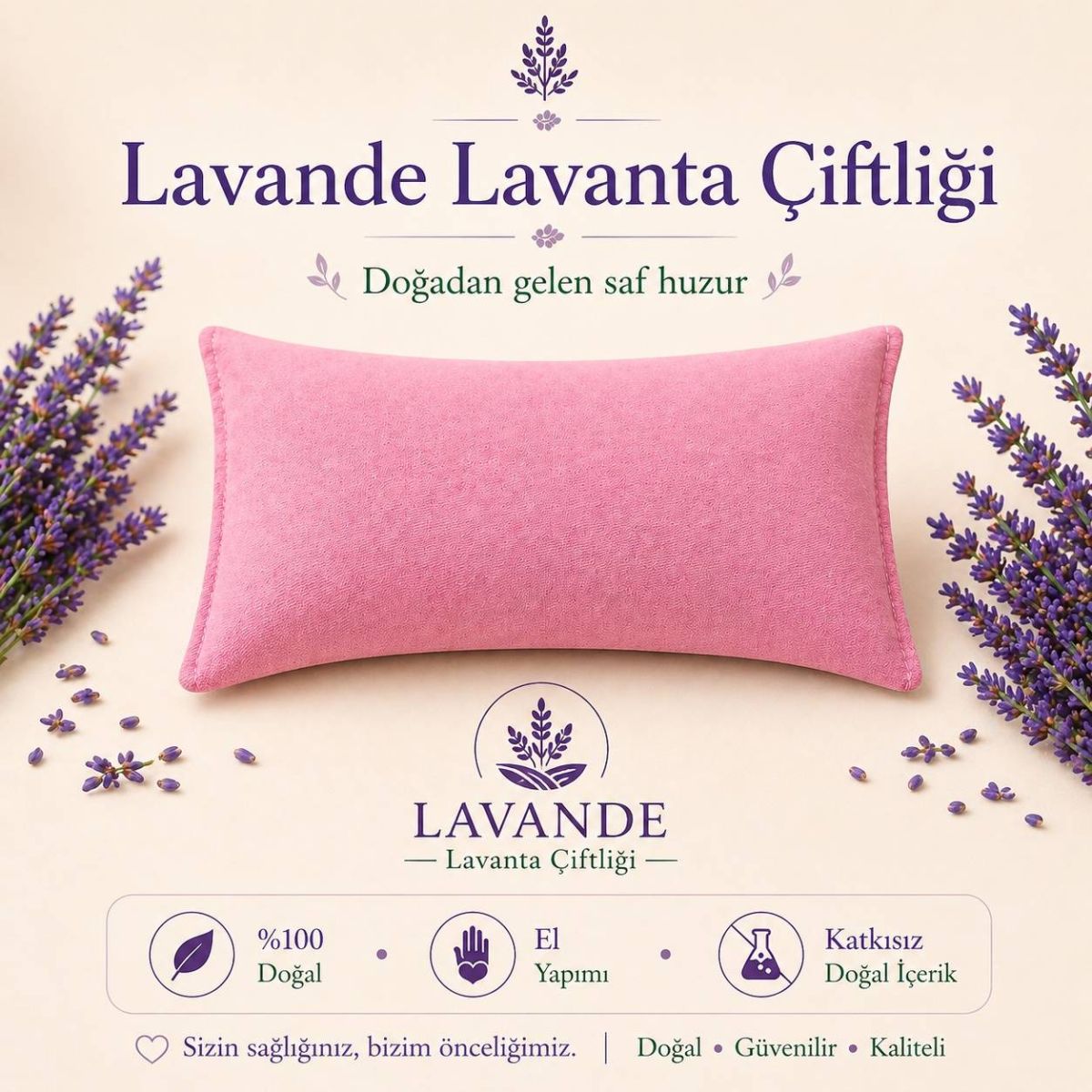 Lavantalı Göz Yastığı - Pembe — Lavande Lavanta Çiftliği (fotoğraf 9/9)