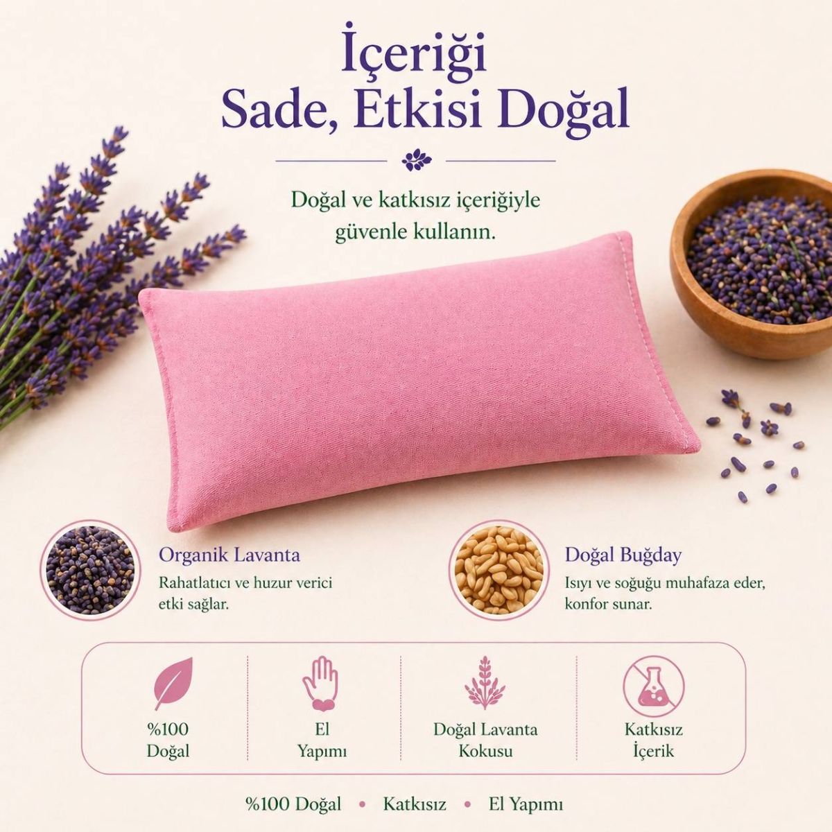 Lavantalı Göz Yastığı - Pembe — Lavande Lavanta Çiftliği (fotoğraf 5/9)