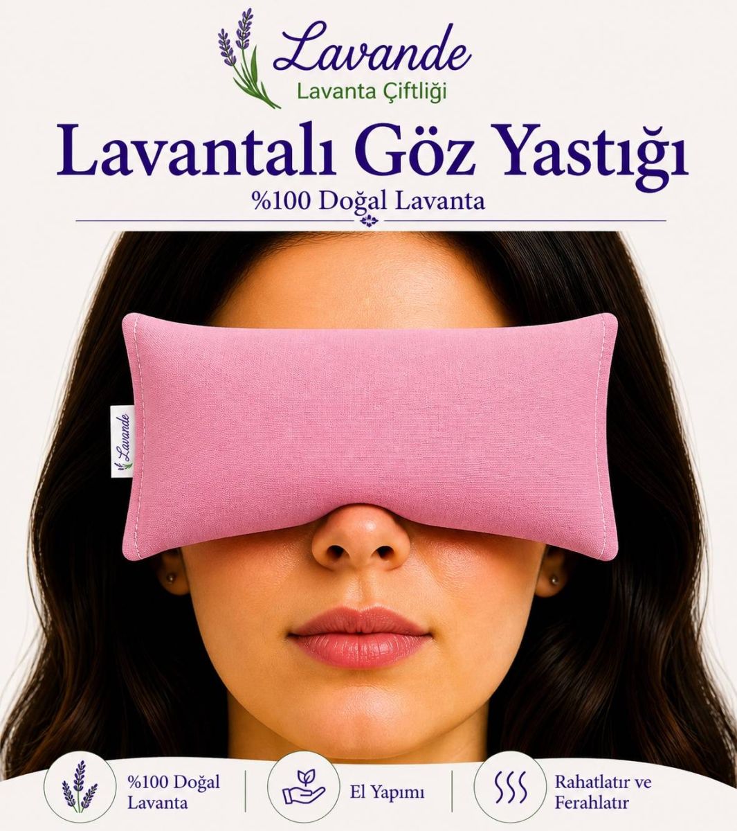 Lavantalı Göz Yastığı - Pembe — Lavande Lavanta Çiftliği, Seyhan, Adana