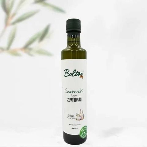 500 ml Sarımsak Çeşnili Zeytinyağı — Boltaç Zeytinyağı