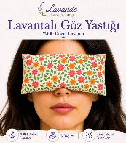 Lavantalı Göz Yastığı - Çiçek desenli