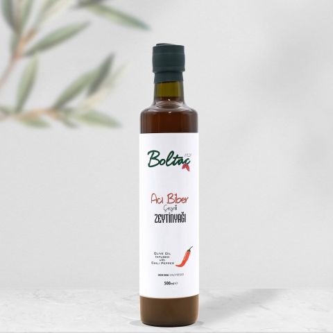 500 ml Acı Biber Çeşnili Zeytinyağı — Boltaç Zeytinyağı
