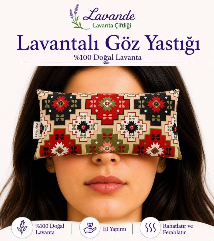 Lavantalı Göz Yastığı - Etnik desenli